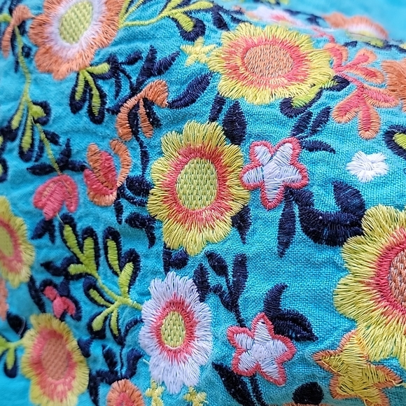 Women's natural linen dress with embroidery size S - Picture 5 of 14